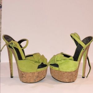 giuseppe zanotti lime green platforms